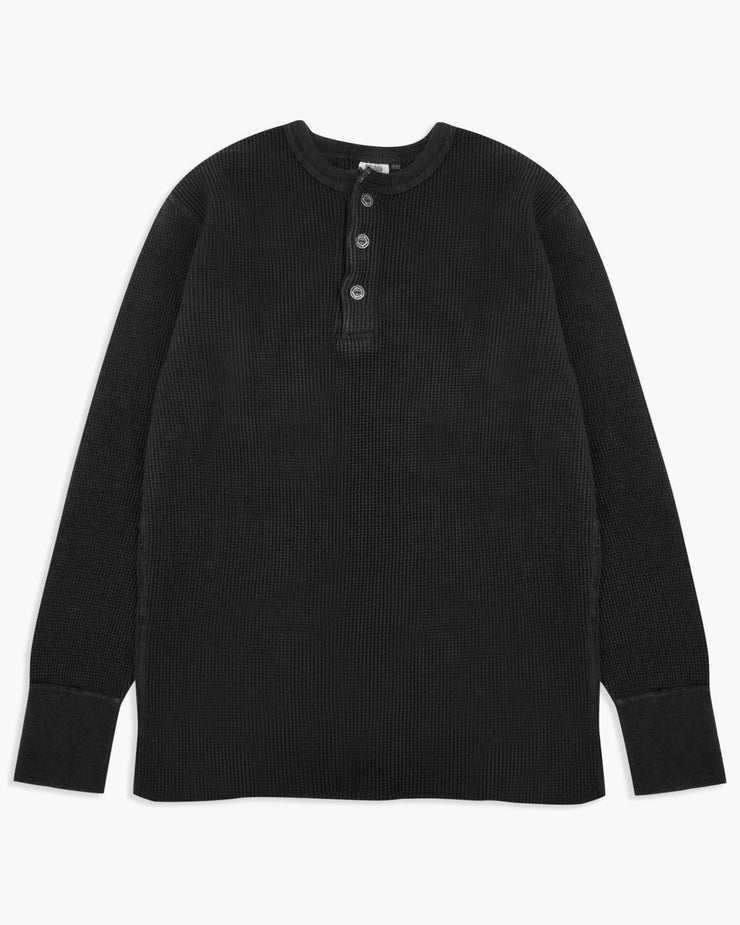 Studio D'Artisan 9937 L/S Heavy Knit Thermal Henley - Black