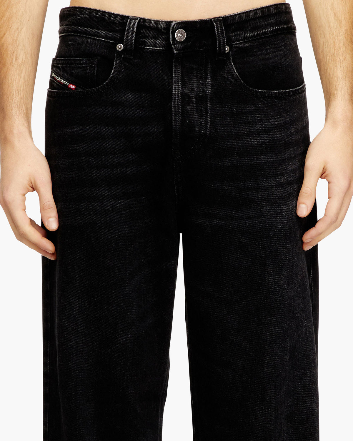 Diesel 2001 D-Macro Relaxed Wide Leg Mens Jeans - 09P09 / Black