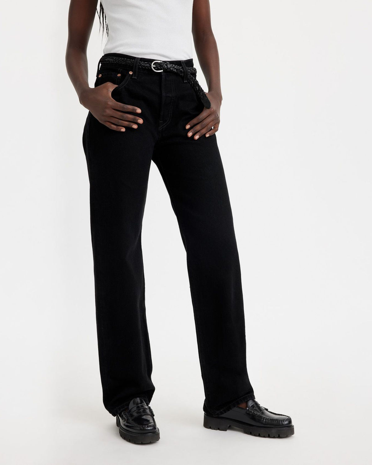 Levi's® Womens 501 90's Relaxed Straight Fit Jeans - Rinsed Blacktop | Levi's® Jeans | JEANSTORE