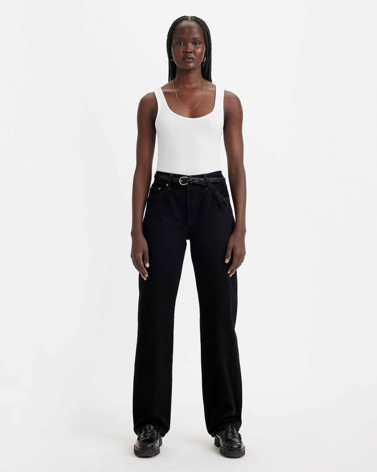 Levi's® Womens 501 90's Relaxed Straight Fit Jeans - Rinsed Blacktop | Levi's® Jeans | JEANSTORE