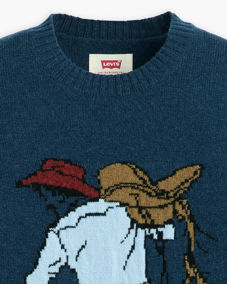 Levi's® Original HM Wool Sweater - Saddleman Intarsia Sargasso Sea