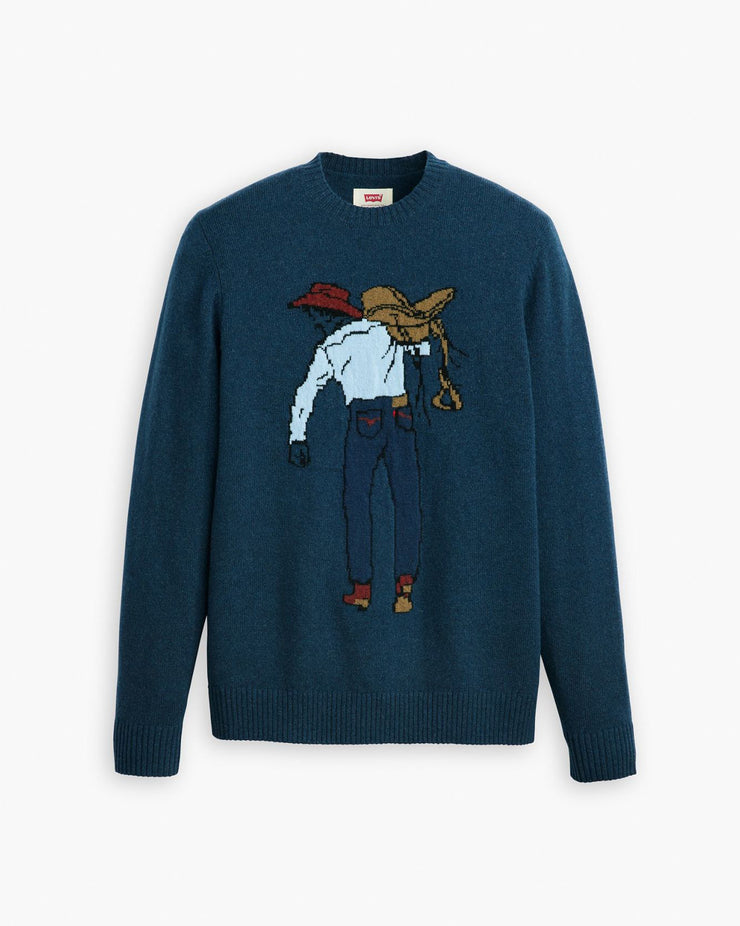 Levi's® Original HM Wool Sweater - Saddleman Intarsia Sargasso Sea