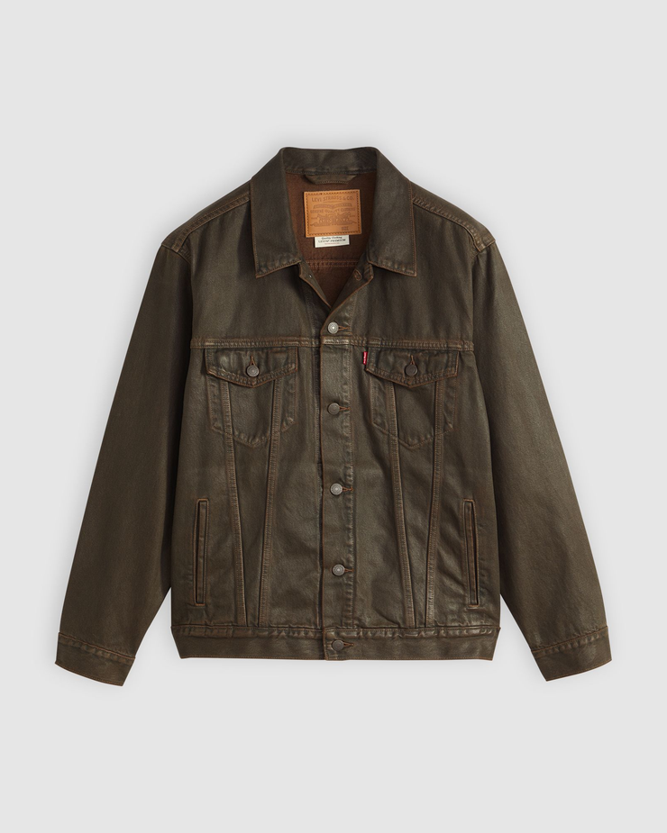 Levi's® Relaxed Fit Coated Trucker Jacket - Brown Wood