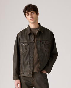 Levi's® Relaxed Fit Coated Trucker Jacket - Brown Wood