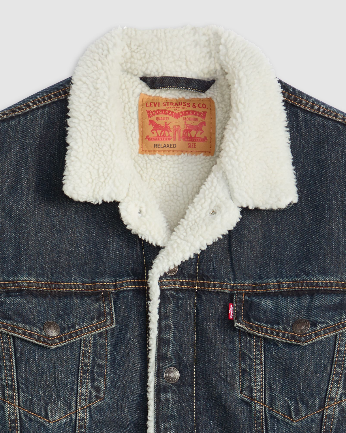 Levi's® Relaxed Fit Sherpa Trucker Jacket - Night Shadows | Levi's® Jackets & Coats | JEANSTORE