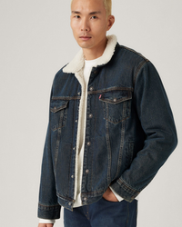 Levi's® Relaxed Fit Sherpa Trucker Jacket - Night Shadows | Levi's® Jackets & Coats | JEANSTORE
