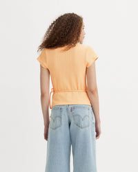 Levi's® Womens Dry Goods Pointelle Wrap Tee - Almond Cream | Levi's® T Shirts | JEANSTORE