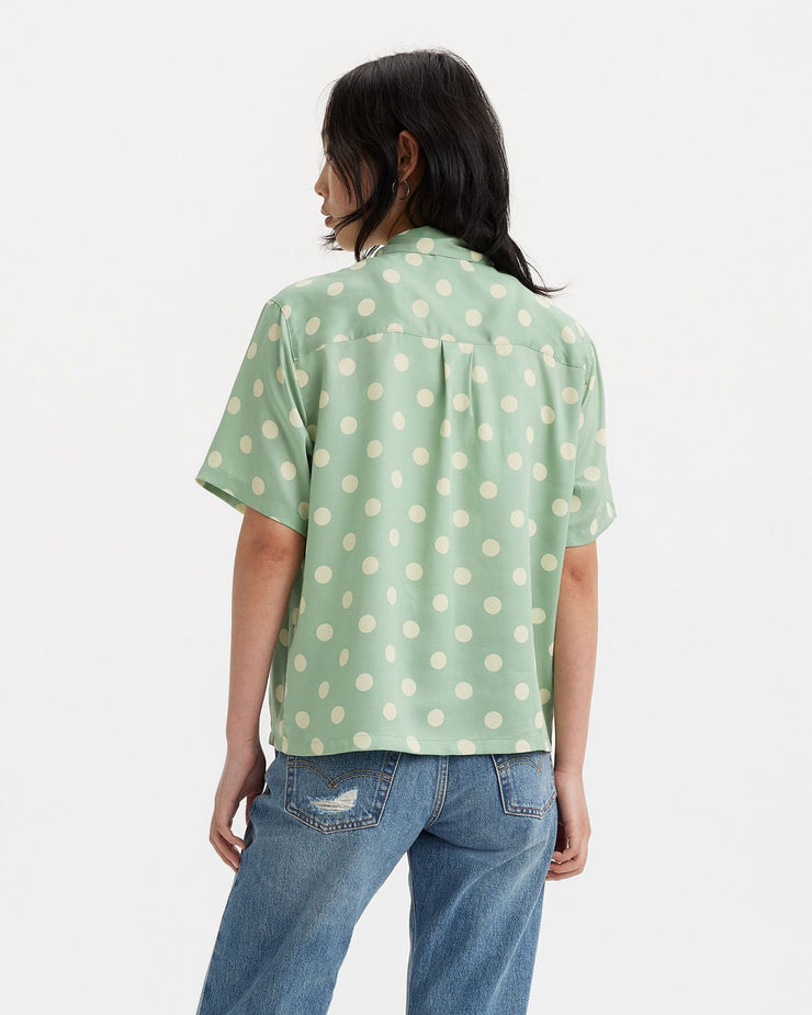 Levi's® Womens Ember S/S Bowling Shirt - Annie Dot Granite Green
