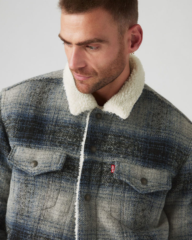 Levi's® Type III Sherpa Jacket - Westin Plaid / Car Park Grey | Levi's® Jackets & Coats | JEANSTORE