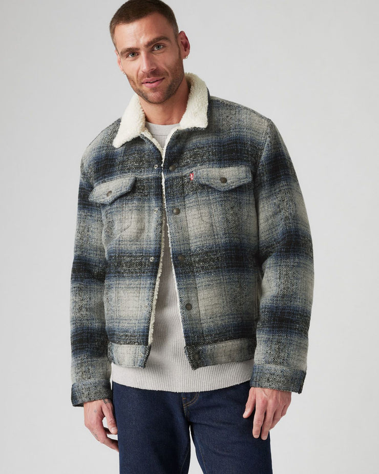 Levi's® Type III Sherpa Jacket - Westin Plaid / Car Park Grey | Levi's® Jackets & Coats | JEANSTORE