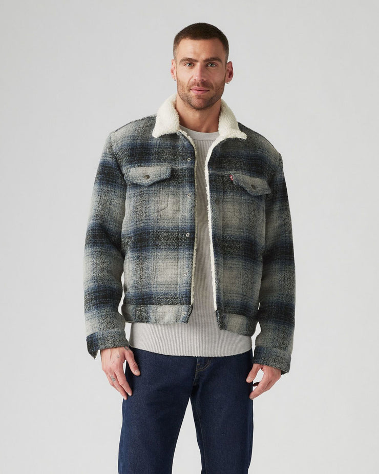 Levi's® Type III Sherpa Jacket - Westin Plaid / Car Park Grey | Levi's® Jackets & Coats | JEANSTORE