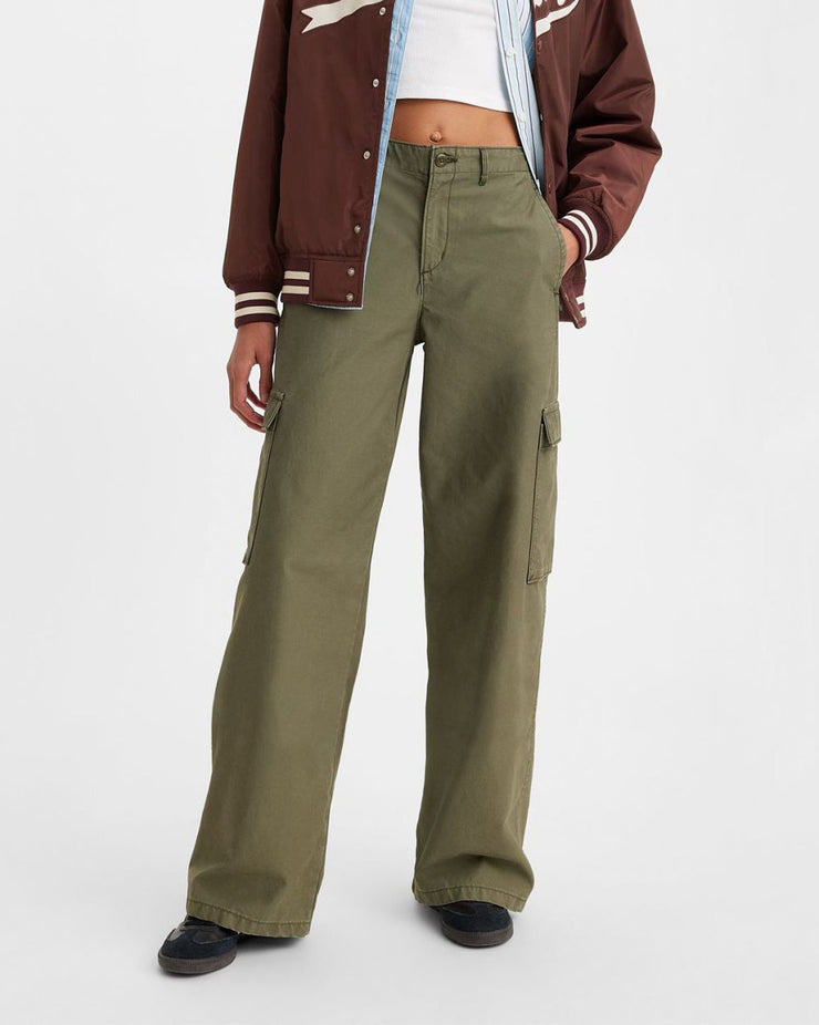 Levi's® Womens Baggy Cargo Pants Olive Night - Main Image
