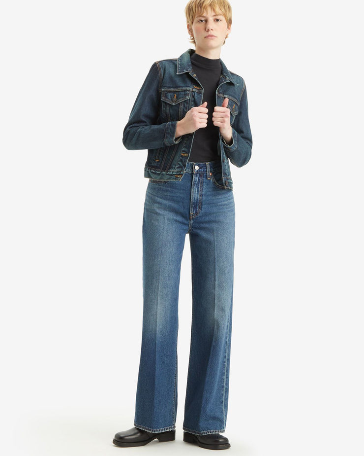 Ribcage wide leg jeans blue online