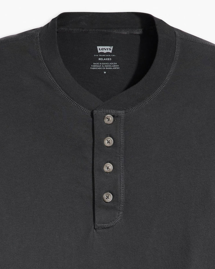 Levi's® S/S 4 Button Henley - Black Oyster