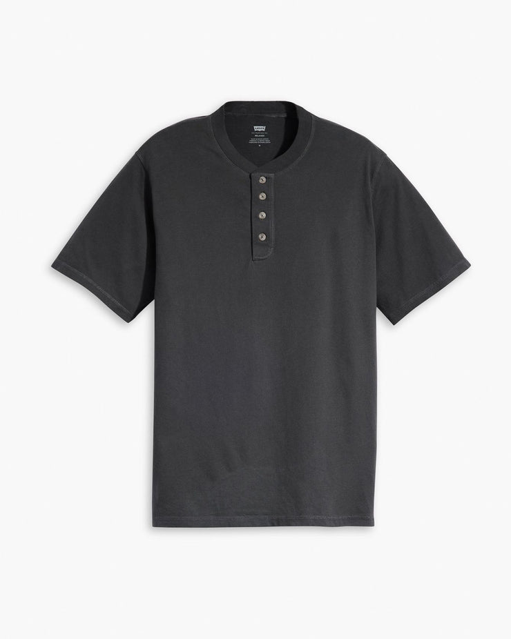 Levi's® S/S 4 Button Henley - Black Oyster