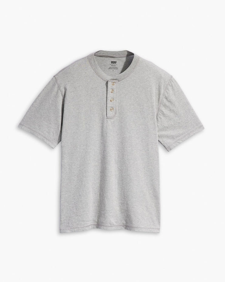 Levi's® S/S 4 Button Henley - Mid Tone Grey Heather | Levi's® T Shirts | JEANSTORE