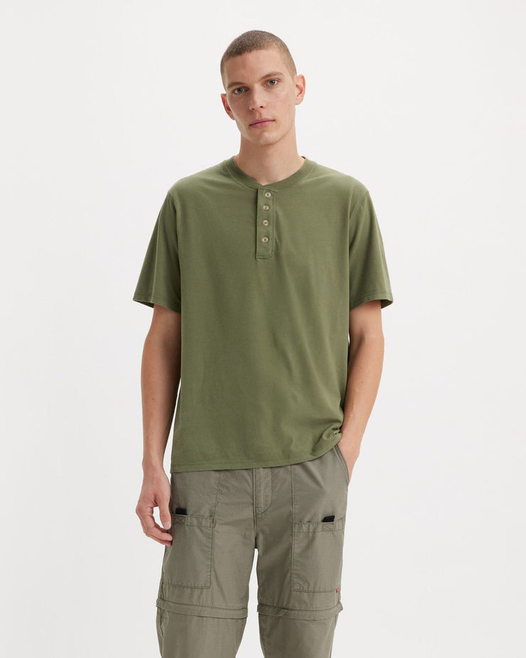 Levi's® S/S 4 Button Henley - Bluish Olive