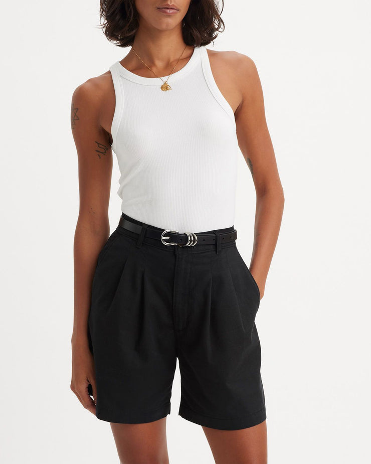 Levi's® Womens Pleated Trouser Short - Caviar