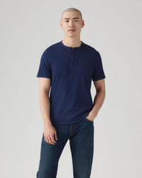 Levi's® S/S Housemark Henley - True Indigo Dark Indigo | Levi's® T Shirts | JEANSTORE