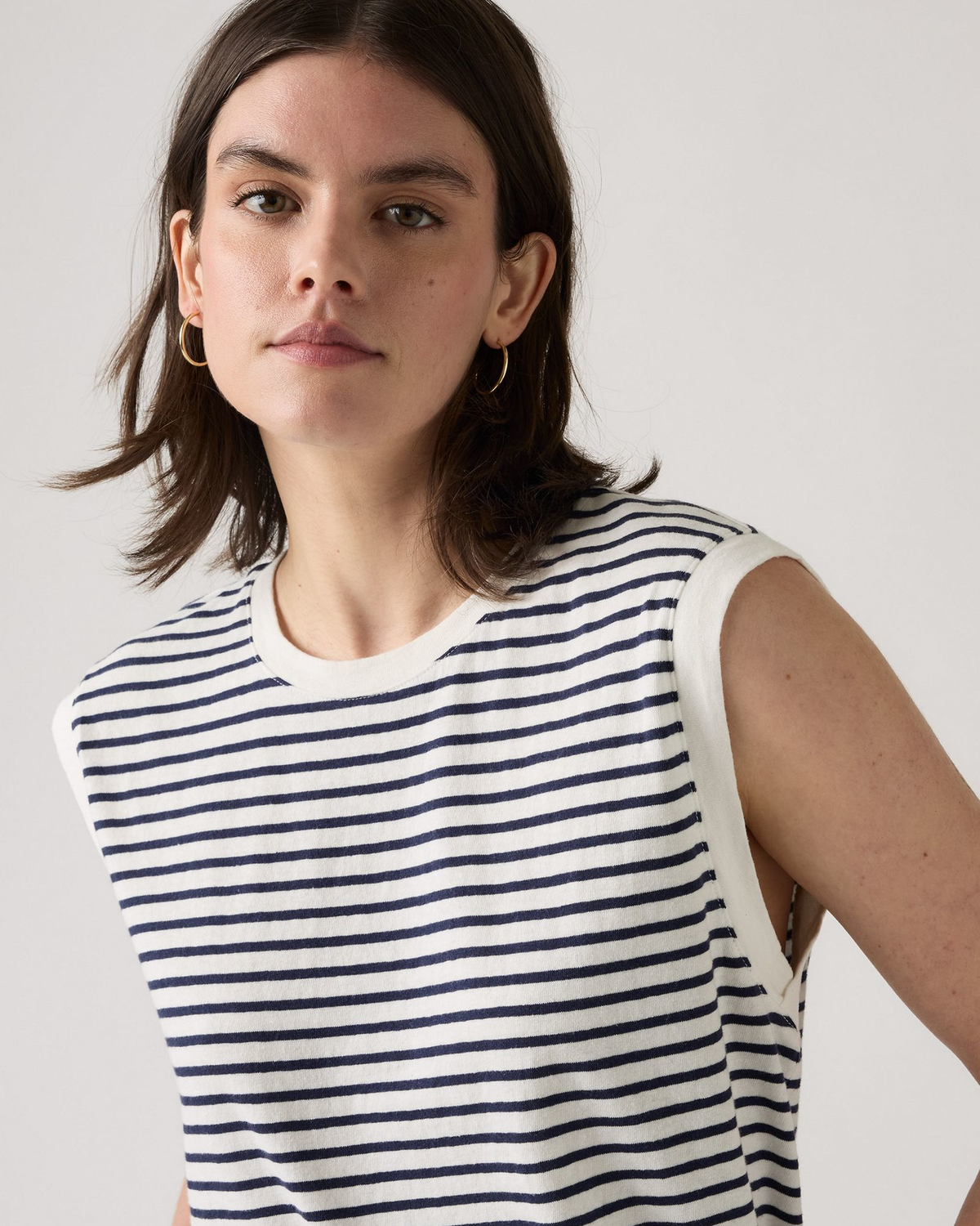 Levi's® Womens Boxy Tank Top - Emmi Stripe Peacoat Slub | Levi's® T Shirts | JEANSTORE