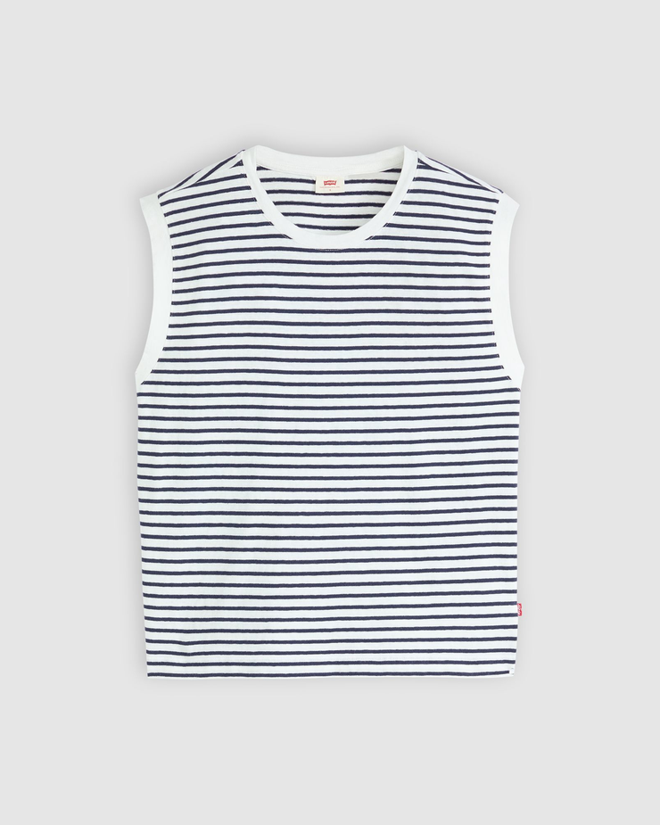 Levi's® Womens Boxy Tank Top - Emmi Stripe Peacoat Slub | Levi's® T Shirts | JEANSTORE
