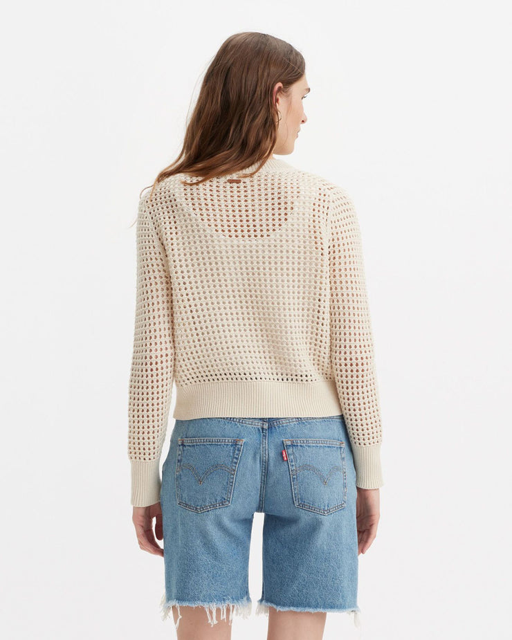 Levi's® Womens Superbloom Crochet Sweater - White Swan