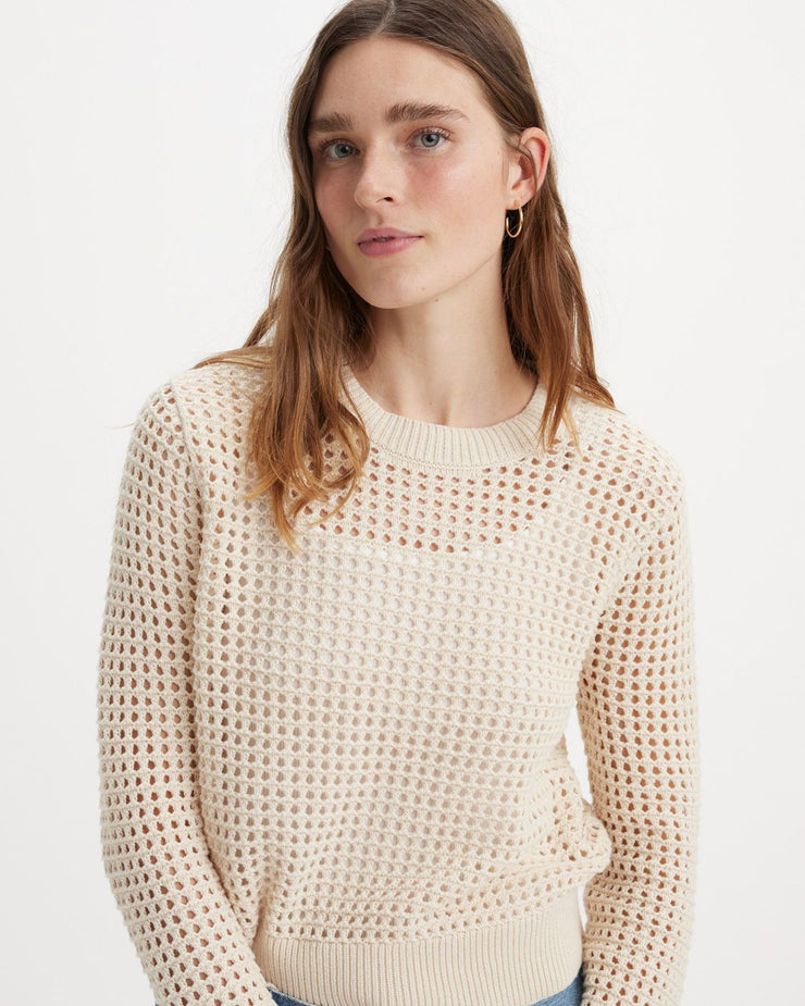 Levi's® Womens Superbloom Crochet Sweater - White Swan