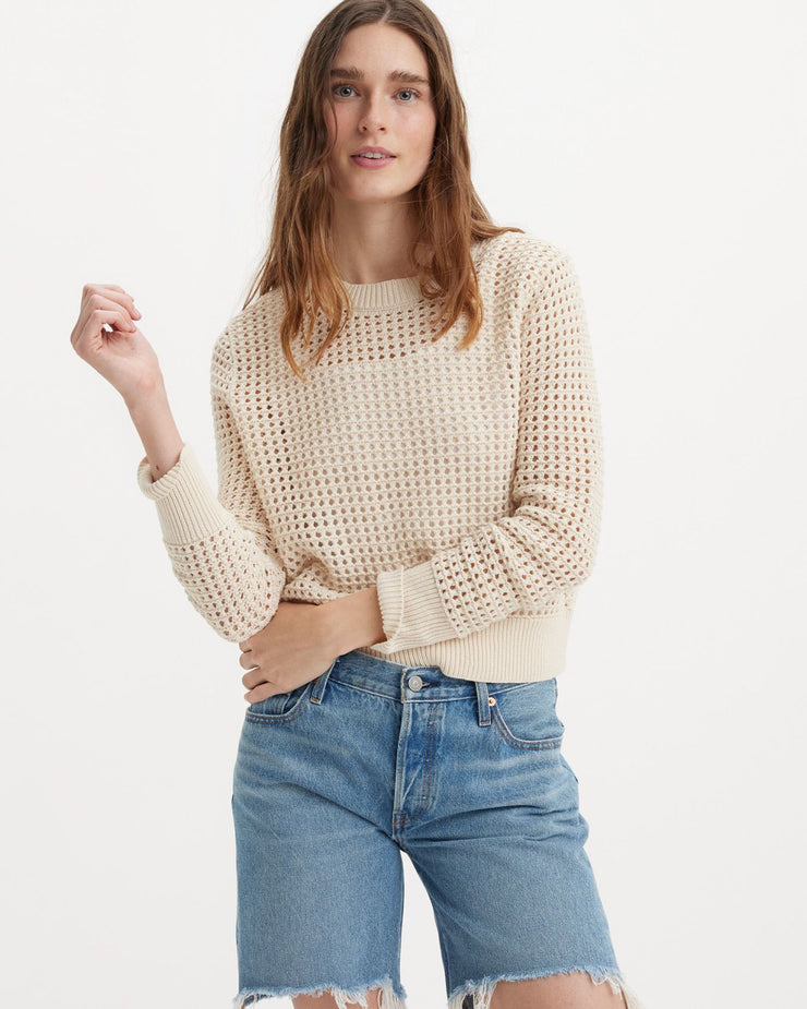 Levi's® Womens Superbloom Crochet Sweater - White Swan