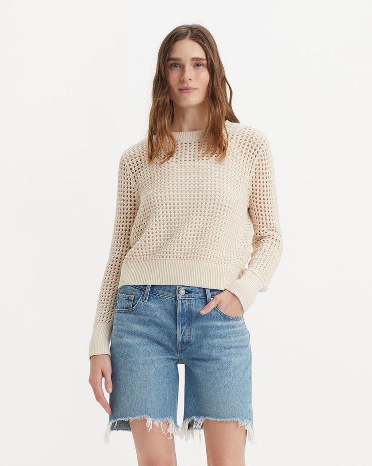 Levi's® Womens Superbloom Crochet Sweater - White Swan