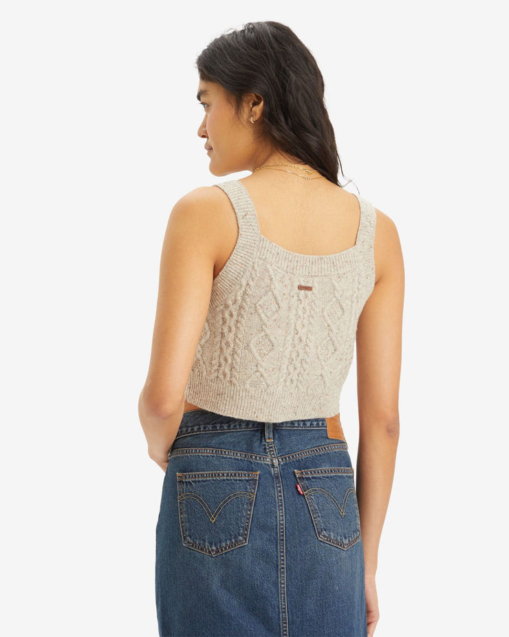 Levi's® Womens Primrose Cable Tank Top - Oatmeal Heather / Marled Vanilla