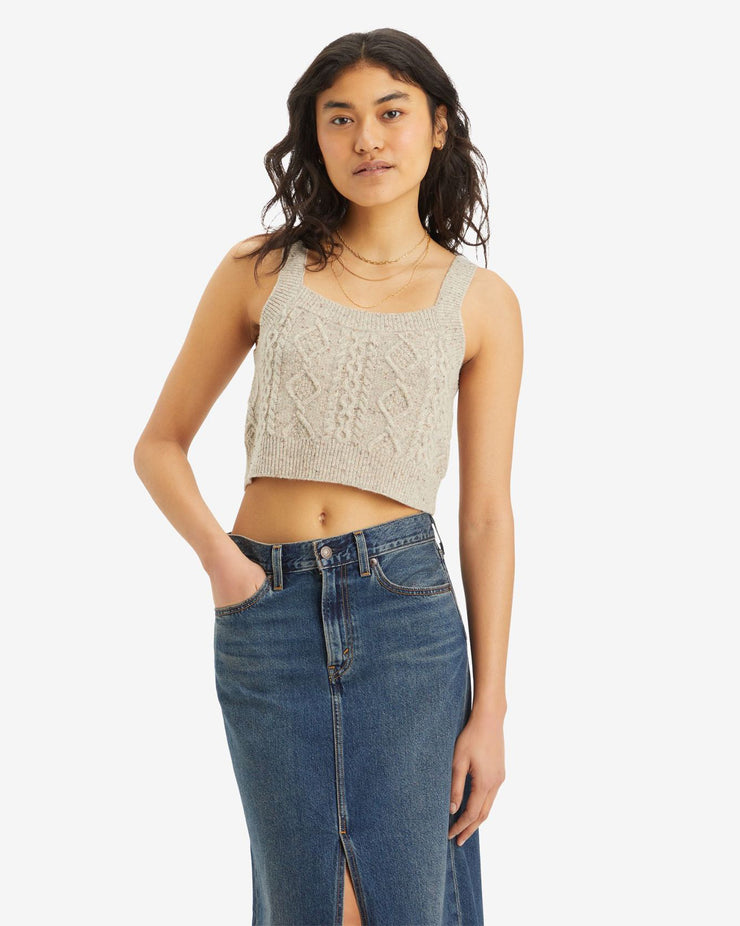 Levi's® Womens Primrose Cable Tank Top - Oatmeal Heather / Marled Vanilla