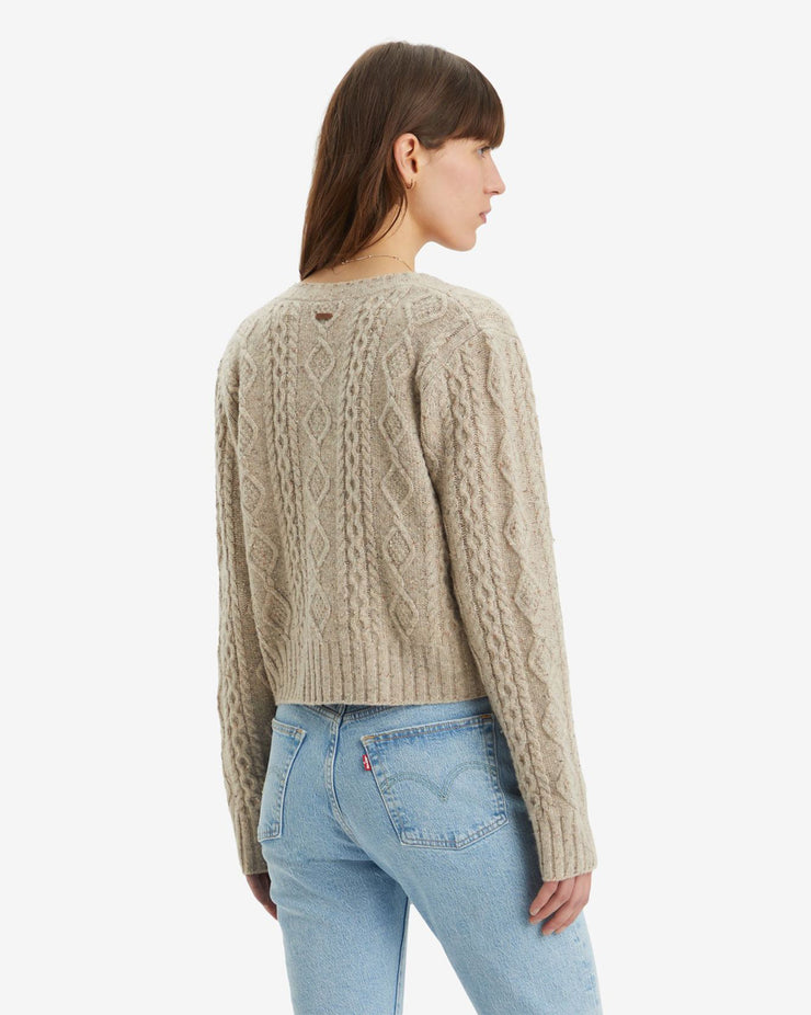 Levi's® Womens Primrose Cable Knit Cardigan - Oatmeal Heather Marled | Levi's® Sweaters & Knitwear | JEANSTORE