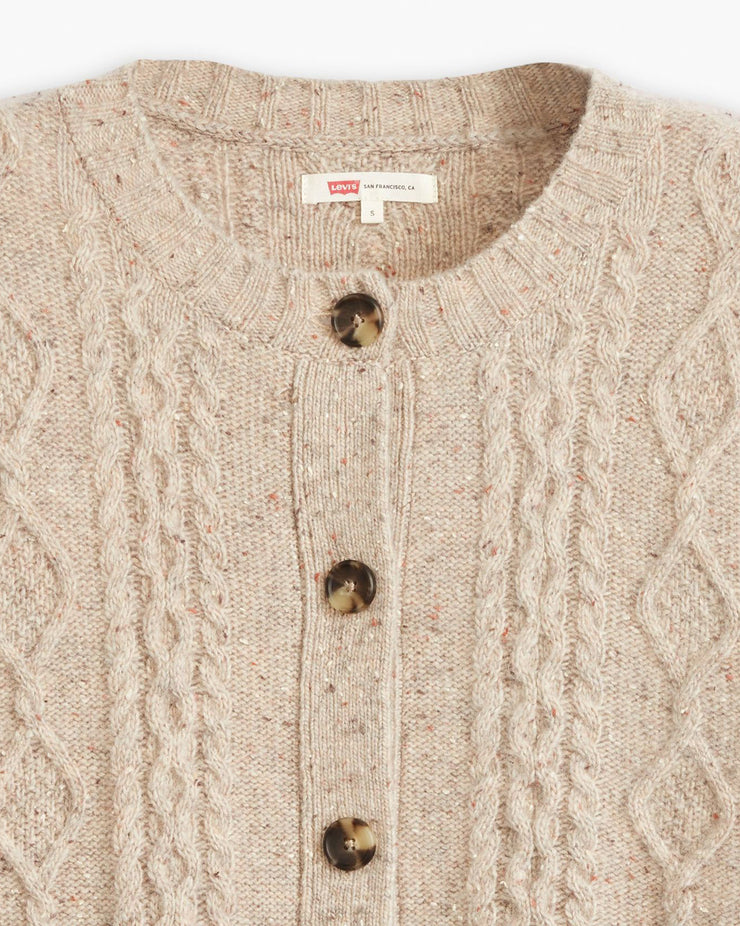 Levi's® Womens Primrose Cable Knit Cardigan - Oatmeal Heather Marled | Levi's® Sweaters & Knitwear | JEANSTORE