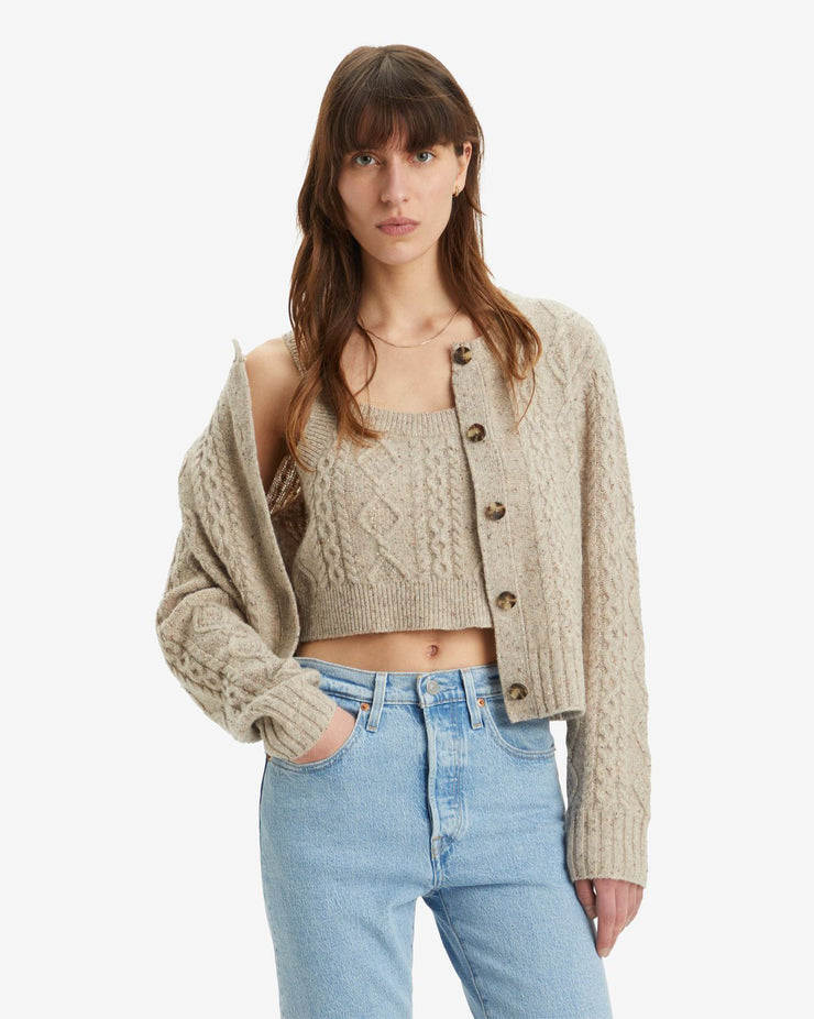 Levi's® Womens Primrose Cable Knit Cardigan - Oatmeal Heather Marled | Levi's® Sweaters & Knitwear | JEANSTORE