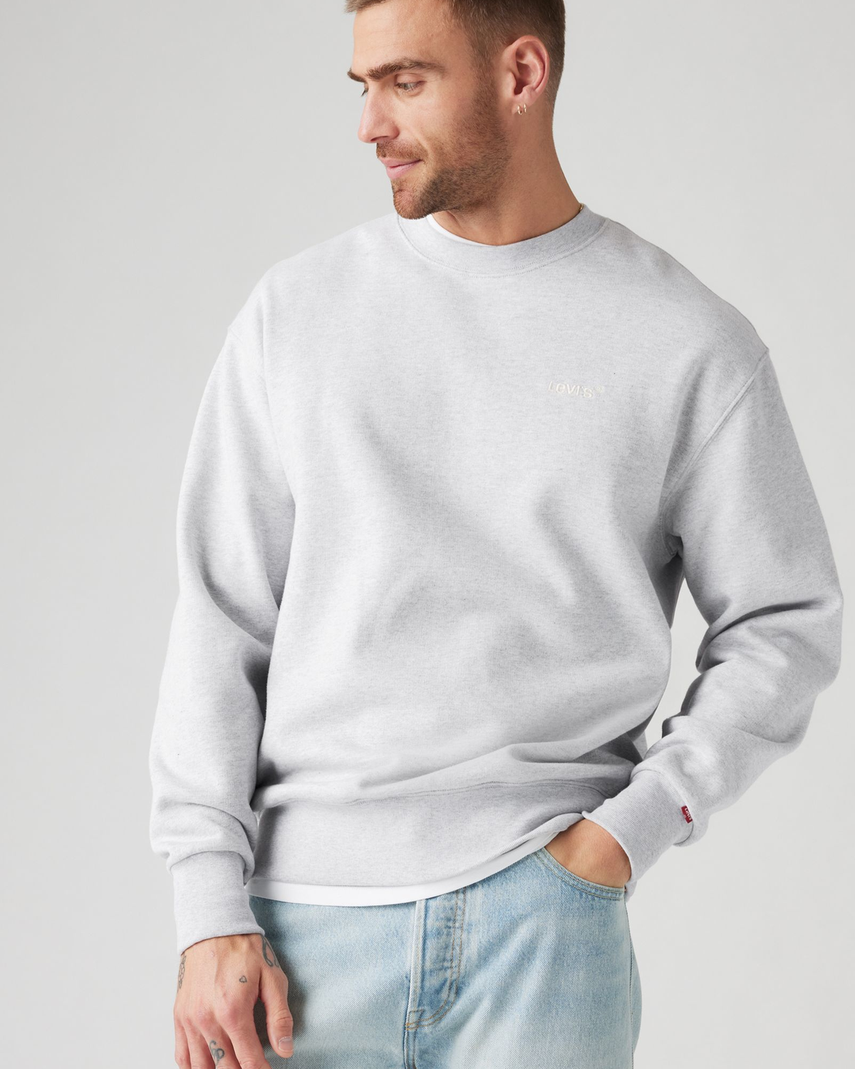 Levi's® Authentic Crew Sweat - Light Grey Heather | Levi's® Sweaters & Knitwear | JEANSTORE