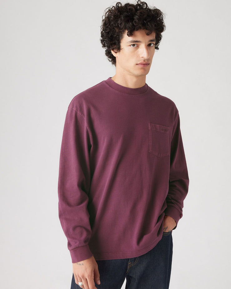 Levi's® L/S Authentic Pocket Tee - Garment Dyed Fig | Levi's® T Shirts | JEANSTORE