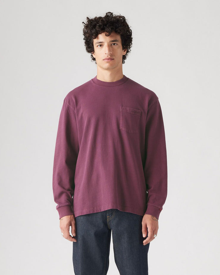 Levi's® L/S Authentic Pocket Tee - Garment Dyed Fig | Levi's® T Shirts | JEANSTORE