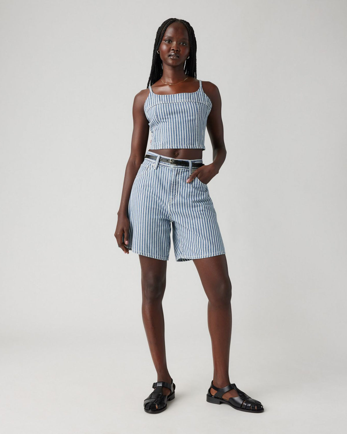 Levi's® Womens High Baggy Shorts - Mischa Stripe Denim | Levi's® Shorts | JEANSTORE