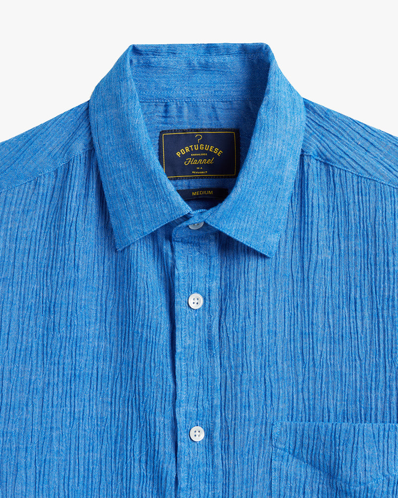 Portuguese Flannel S/S Aaron Shirt - Blue