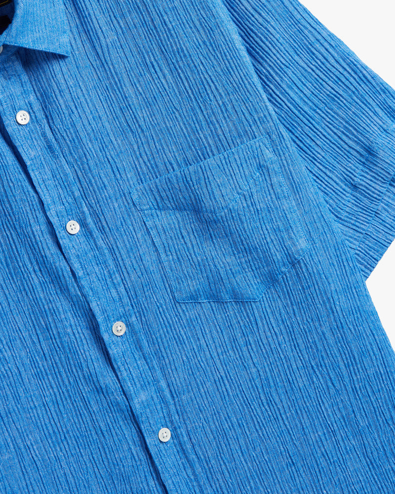 Portuguese Flannel S/S Aaron Shirt - Blue
