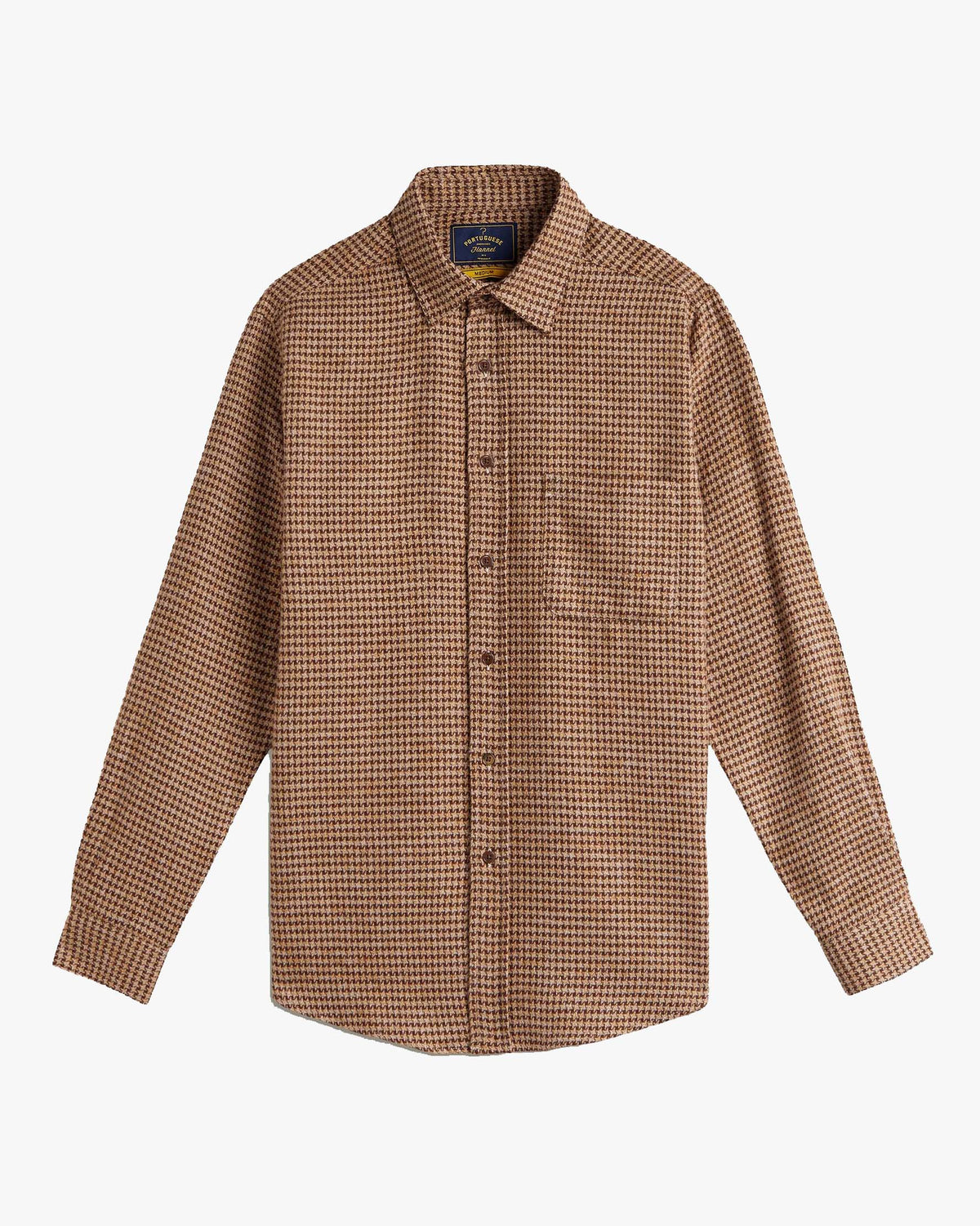 Portuguese Flannel Abstract Pied Poule Shirt - Brown