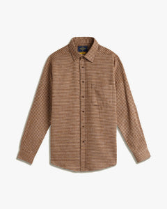 Portuguese Flannel Abstract Pied Poule Shirt - Brown