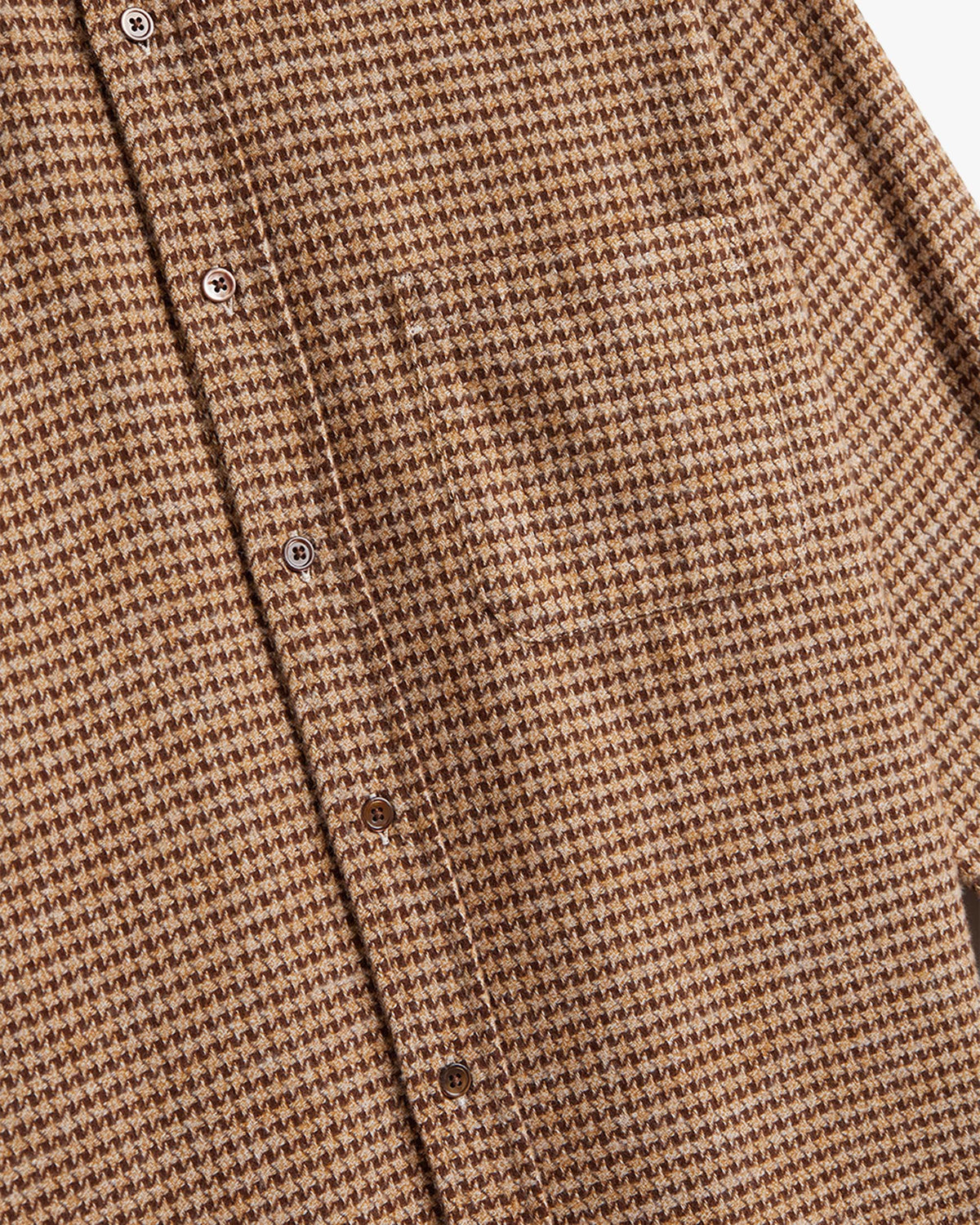 Portuguese Flannel Abstract Pied Poule Shirt - Brown