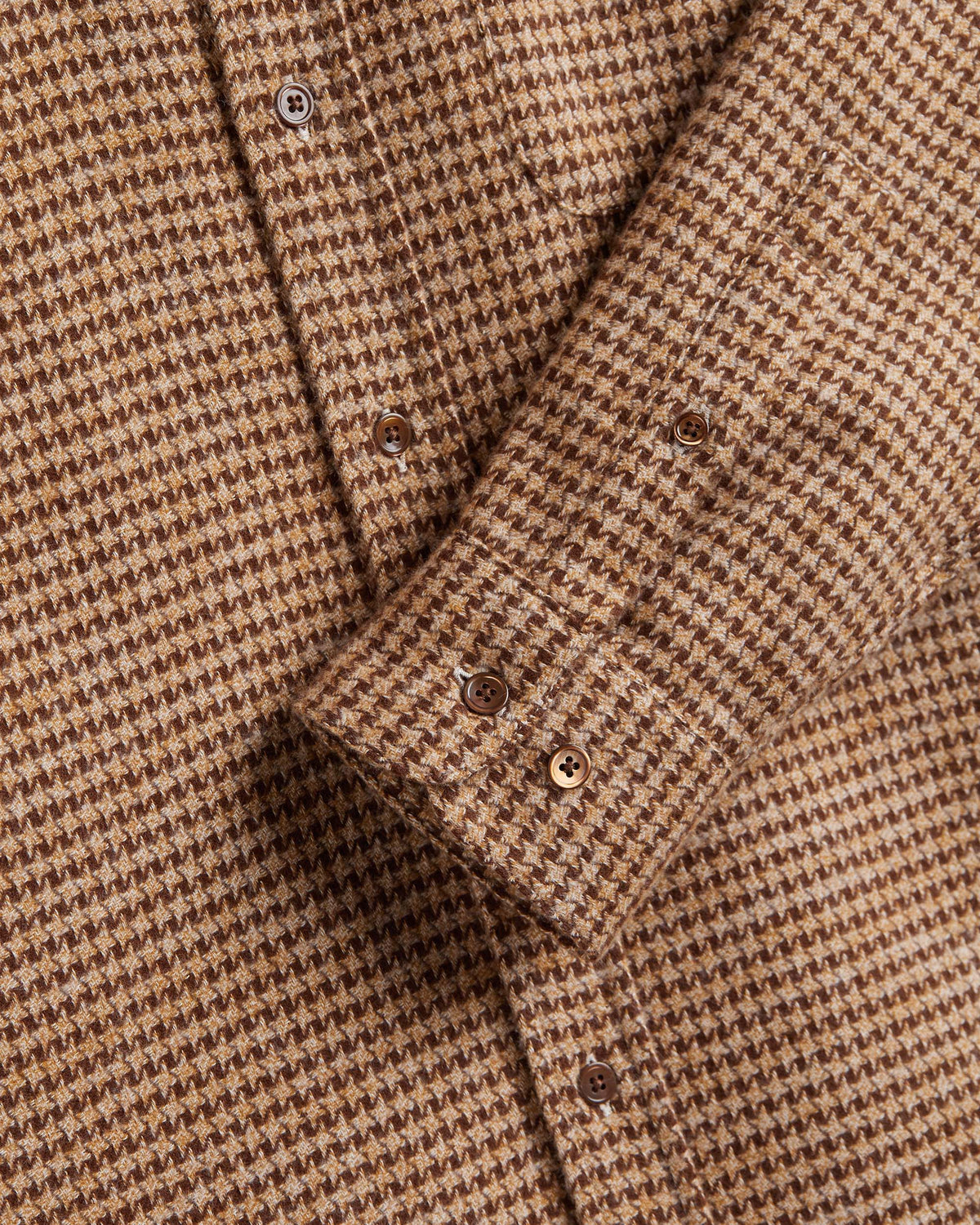 Portuguese Flannel Abstract Pied Poule Shirt - Brown