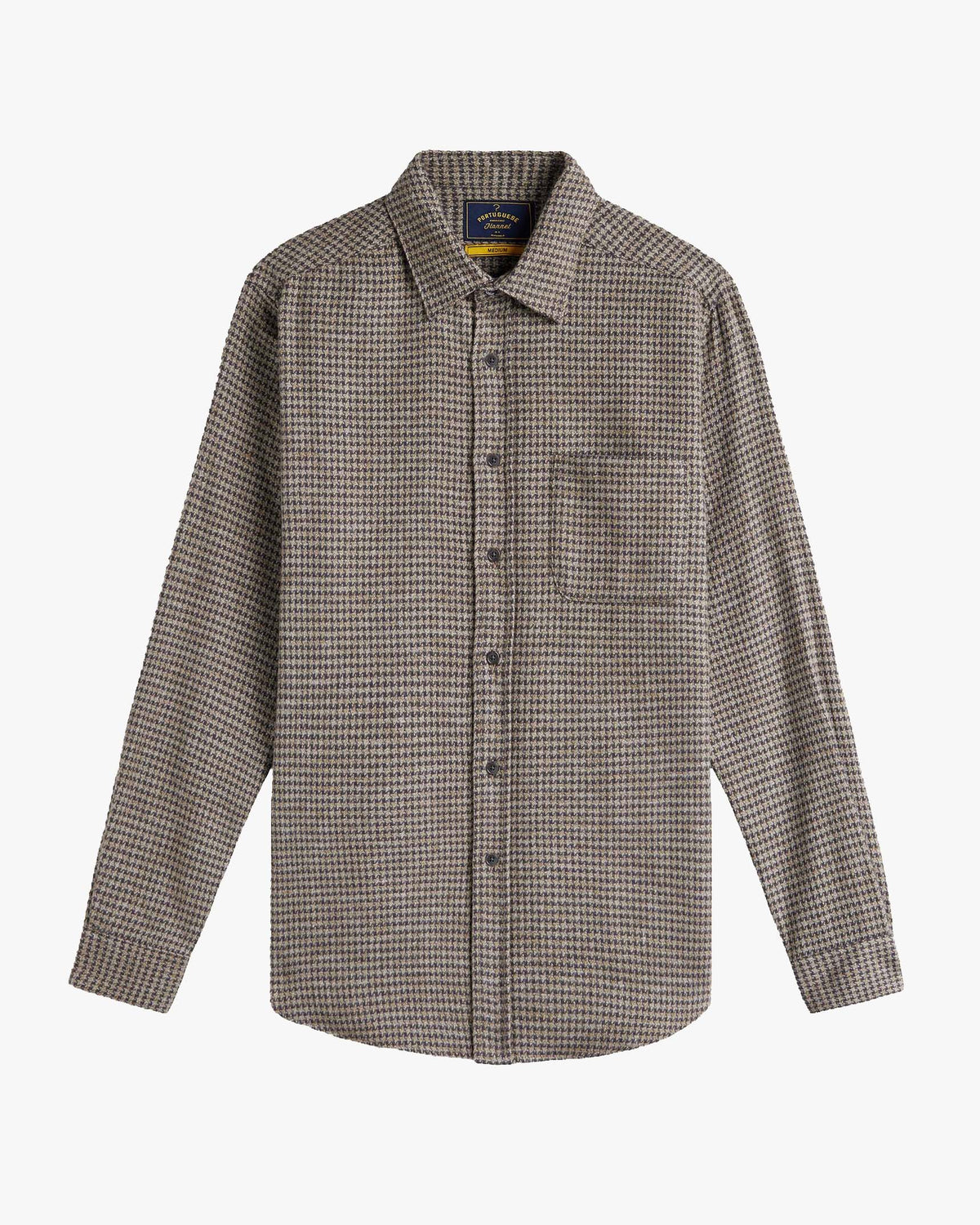 Portuguese Flannel Abstract Pied Poule Shirt - Charcoal