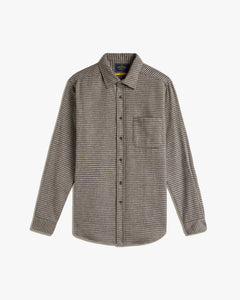 Portuguese Flannel Abstract Pied Poule Shirt - Charcoal