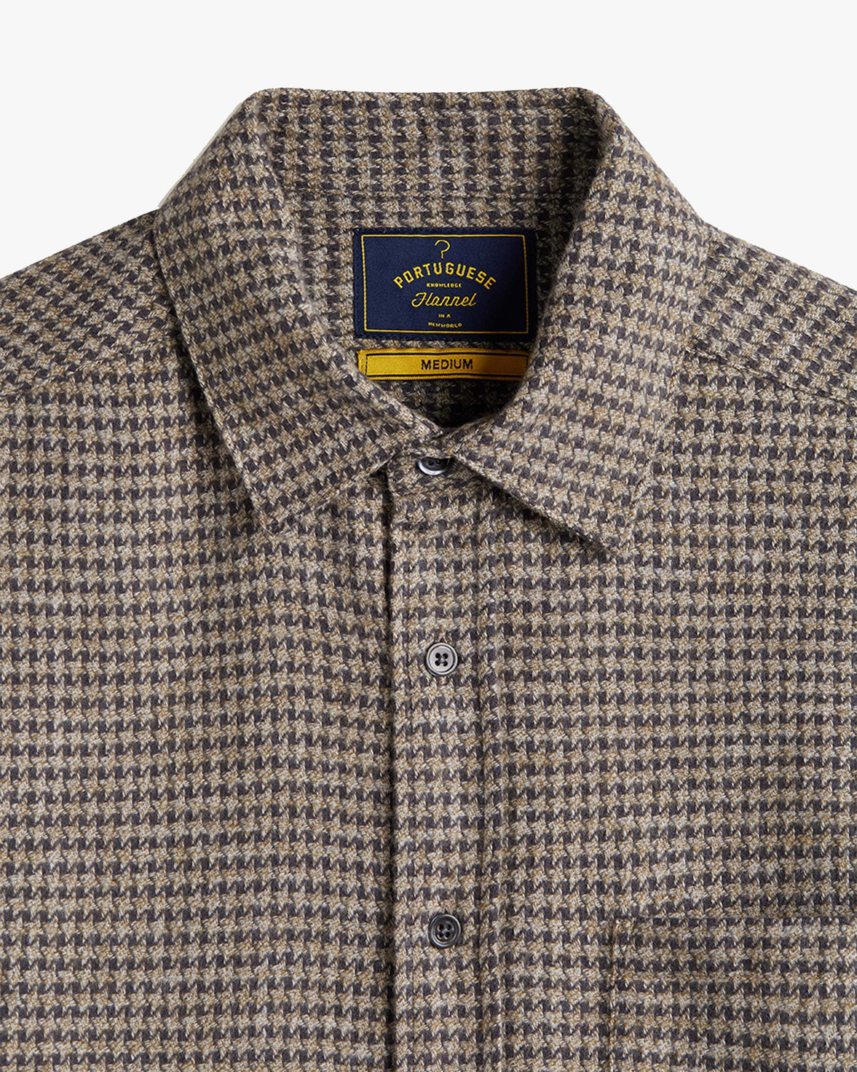 Portuguese Flannel Abstract Pied Poule Shirt - Charcoal