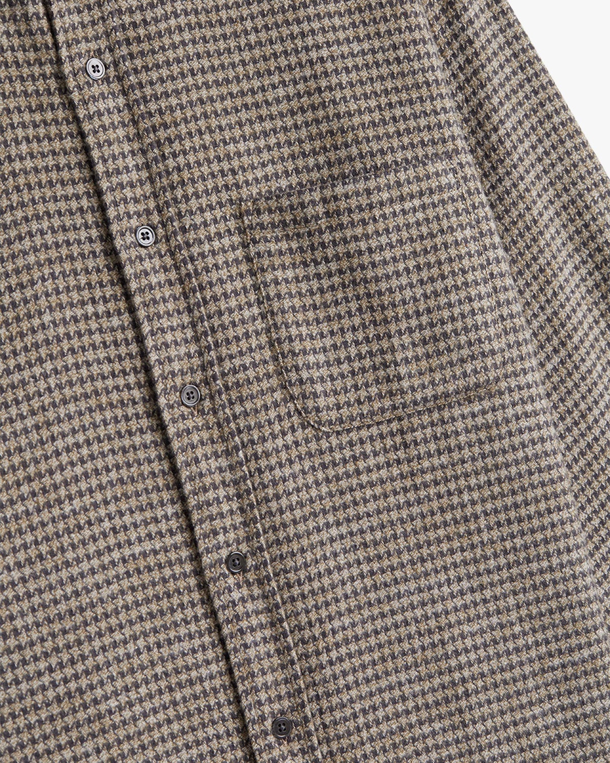 Portuguese Flannel Abstract Pied Poule Shirt - Charcoal