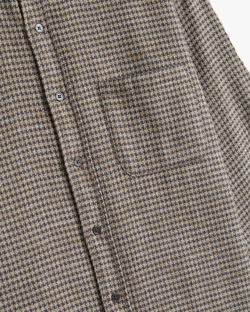 Portuguese Flannel Abstract Pied Poule Shirt - Charcoal