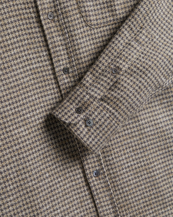 Portuguese Flannel Abstract Pied Poule Shirt - Charcoal